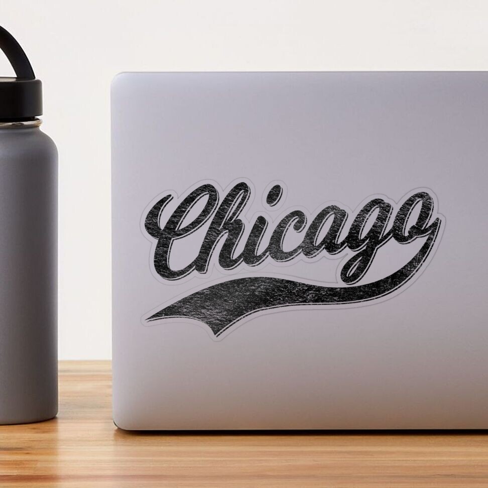 Chicago Black & White Script Sticker – Neighborly