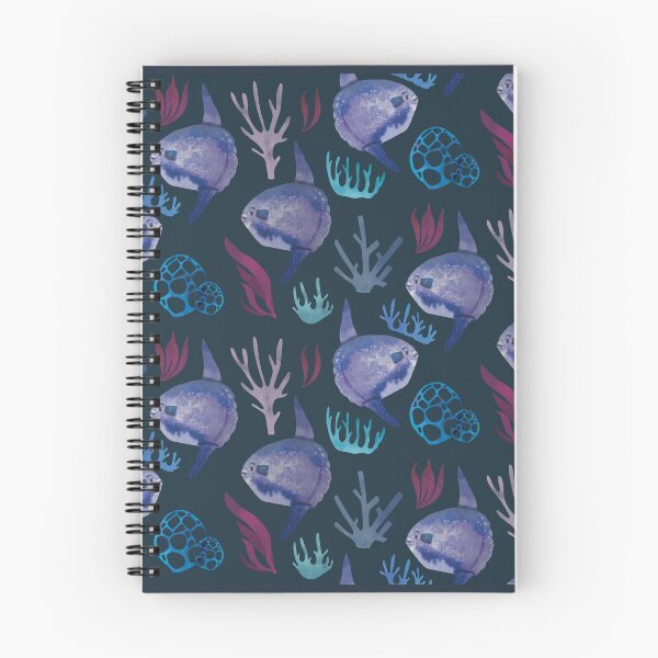 Item preview, Mola Mola Sunfish - Cute Purple and Blue Watercolor Animal Pattern designed and sold by TheRainbowRoom.