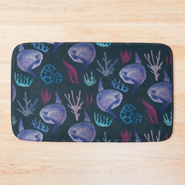 Item preview, Mola Mola Sunfish - Cute Purple and Blue Watercolor Animal Pattern designed and sold by TheRainbowRoom.