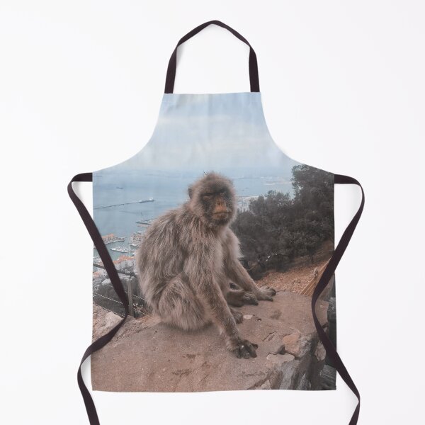 Item preview, Super cute monkey sitting on edge on a mountain in Gibraltar, Europe, England designed and sold by Barolina.
