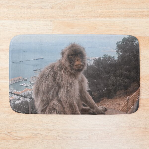 Item preview, Super cute monkey sitting on edge on a mountain in Gibraltar, Europe, England designed and sold by Barolina.