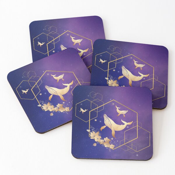 Item preview, Whale Dream Gold Geometric Hexagon Design designed and sold by MusberriDesigns.