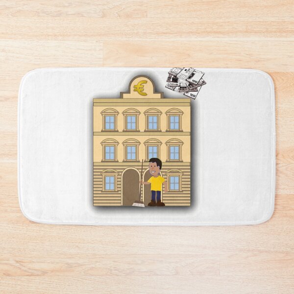 Item preview, MAN CLEANING IN FRONT OF THE BANK designed and sold by advicestechno.
