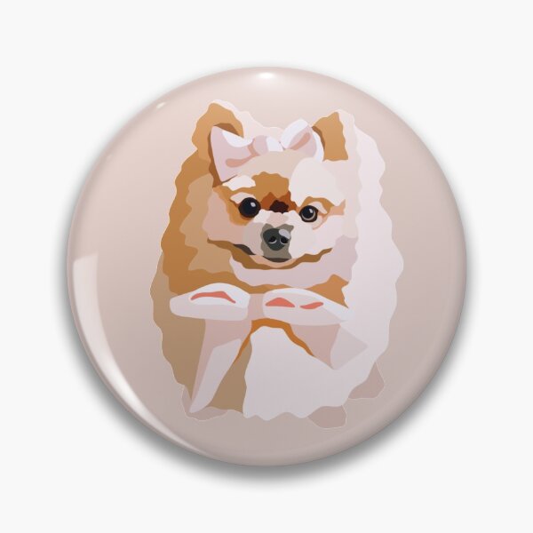 Item preview, Pomeranian Pink Bow Dog Portrait Digital Illustration designed and sold by sherylwylie.