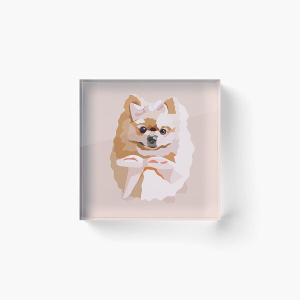 Item preview, Pomeranian Pink Bow Dog Portrait Digital Illustration designed and sold by sherylwylie.