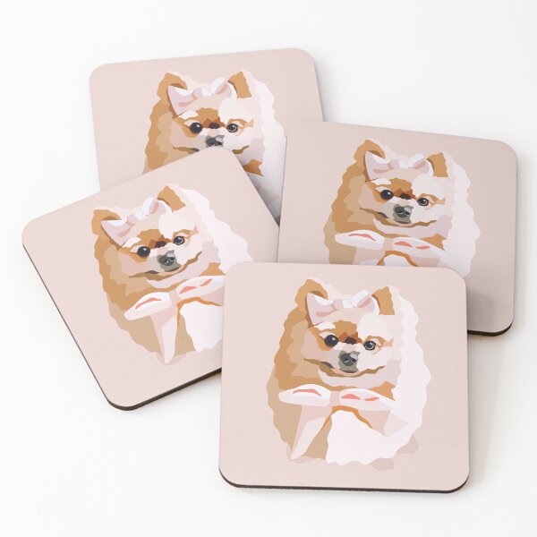 Item preview, Pomeranian Pink Bow Dog Portrait Digital Illustration designed and sold by sherylwylie.