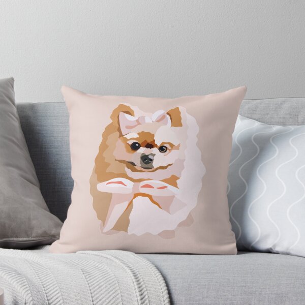 Item preview, Pomeranian Pink Bow Dog Portrait Digital Illustration designed and sold by sherylwylie.