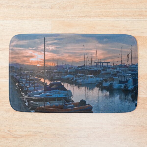 Item preview, Summer evening sunset at the port / harbour near to the beach, Spain, Mallorca designed and sold by Barolina.