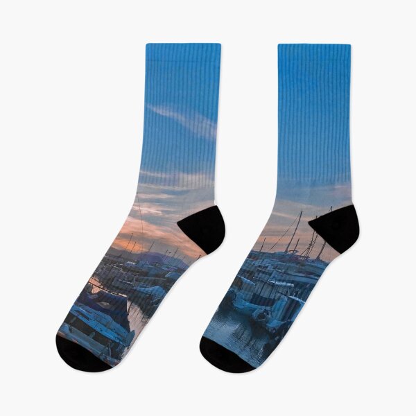 Item preview, Summer evening sunset at the port / harbour near to the beach, Spain, Mallorca designed and sold by Barolina.