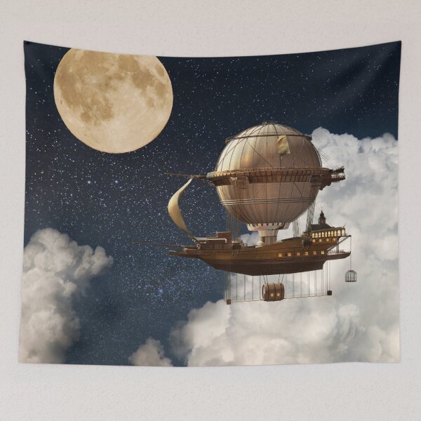 Item preview, Steampunk  Balloon and Moon designed and sold by CassieNash.