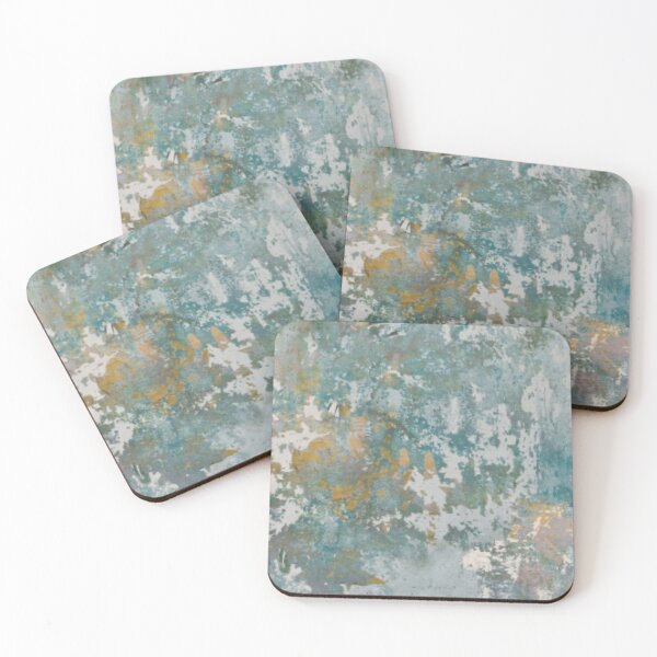 Item preview, Teal Grey Copper Colored concrete Plastered designed and sold by WearWolfDesigns.