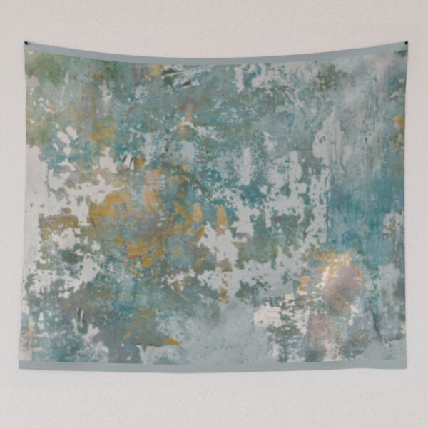 Item preview, Teal Grey Copper Colored concrete Plastered designed and sold by WearWolfDesigns.