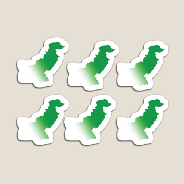 Item preview, Map of Pakistan - Iconic Sticker/Magnet Pack (6 Stickers) designed and sold by theOneWhoDraws.