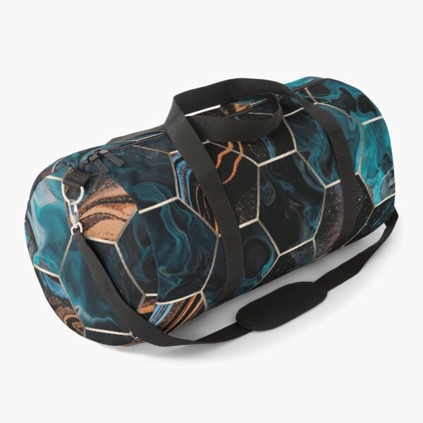Item preview, Brown and Blue Abstract Geometric Hexagon Pattern designed and sold by CynthiaGraphics.