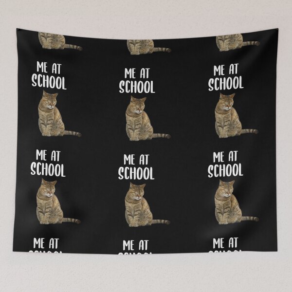 Item preview, Me At School Cute Sleepy Cat (Black BG) designed and sold by FilipeFerreira.