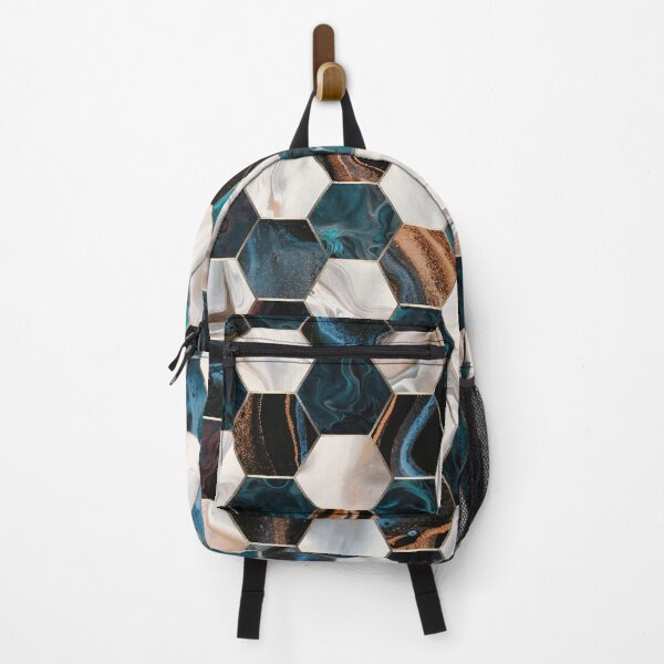 Item preview, Blue and Beige Abstract Geometric Hexagon Pattern designed and sold by CynthiaGraphics.