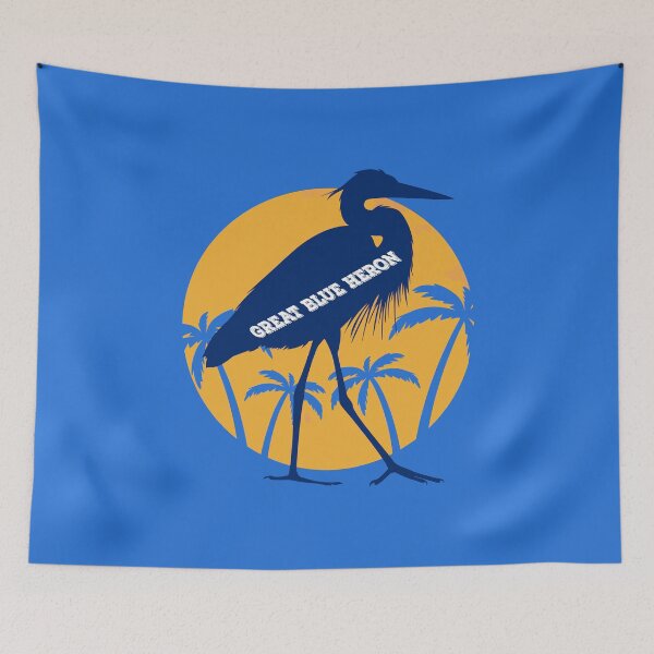 Item preview, Great Blue Heron Sunset Palm Trees designed and sold by KeysTreasures.
