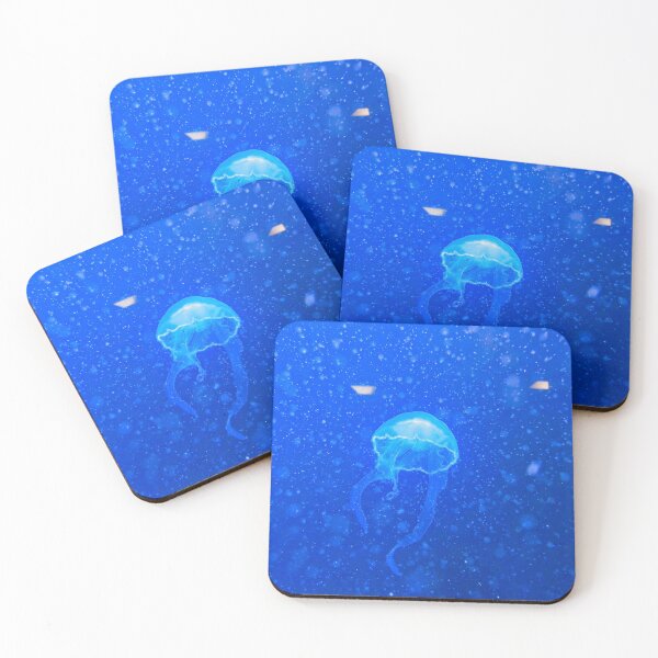 Item preview, Beautiful jellyfish photo in deep blue ocean designed and sold by Barolina.