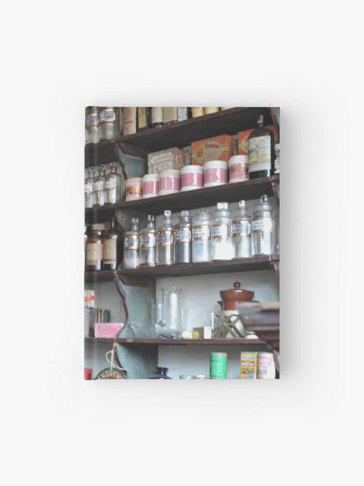 Old Fashioned Pharmacy Hardcover Journal By Creativeem Redbubble