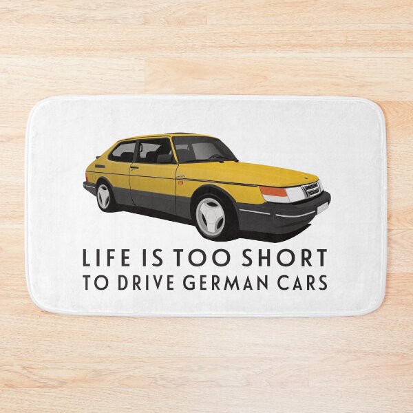 Item preview, Life is too short to drive German cars - Yellow Saab 900 Turbo 16 Aero designed and sold by knappidesign.