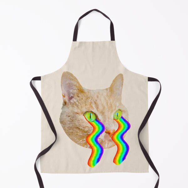 Item preview, cat with rainbow waves flowing from eyes designed and sold by unepommedeterre.