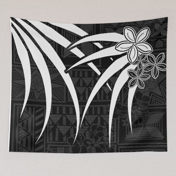 Item preview, Vintage Hawaiian - Samoan -Polynesian Black And White Tribal Leaves  designed and sold by sunnthreads.