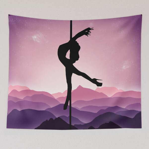 Item preview, Poledancer silhouette in mountains designed and sold by LittlePolina.