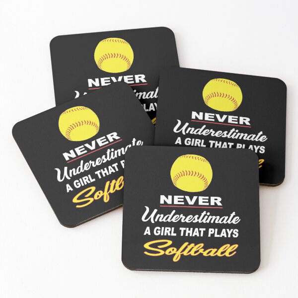 Item preview, never underestimate a girl that plays softball designed and sold by baingraphics.
