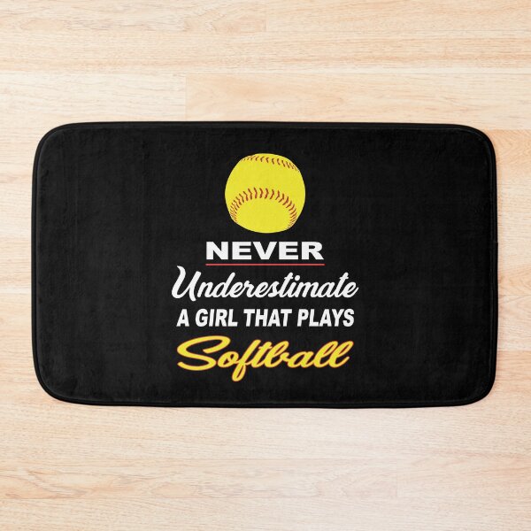 Item preview, never underestimate a girl that plays softball designed and sold by baingraphics.
