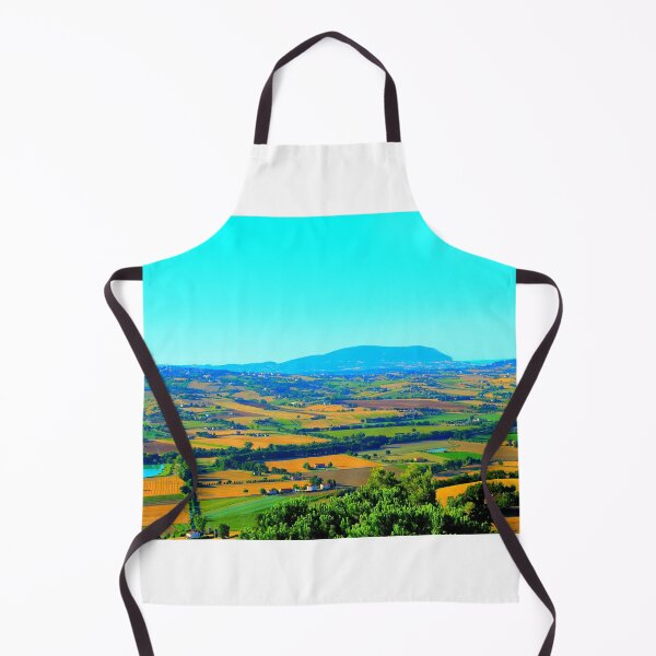 Item preview, Scene in Montelupone with Marche landscape, various fields, a body of water, human settlement and Monte Conero designed and sold by Kristina Drozd.