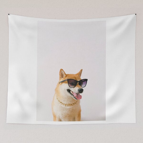 Item preview, Dog with sunglasses and gold necklace designed and sold by PET-SHIRTS.