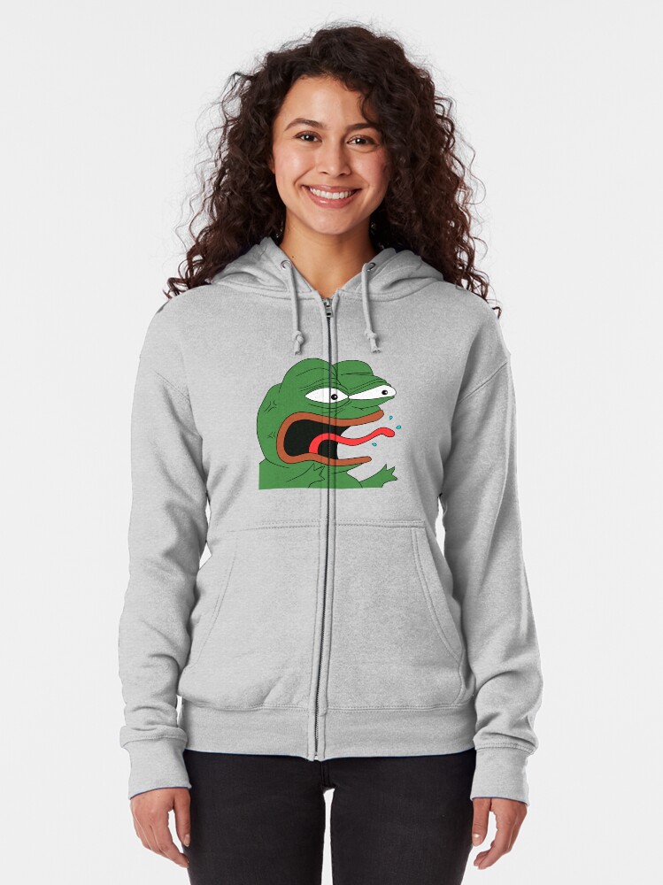 Download "Angry Pepe" Zipped Hoodie by nickvartanian | Redbubble