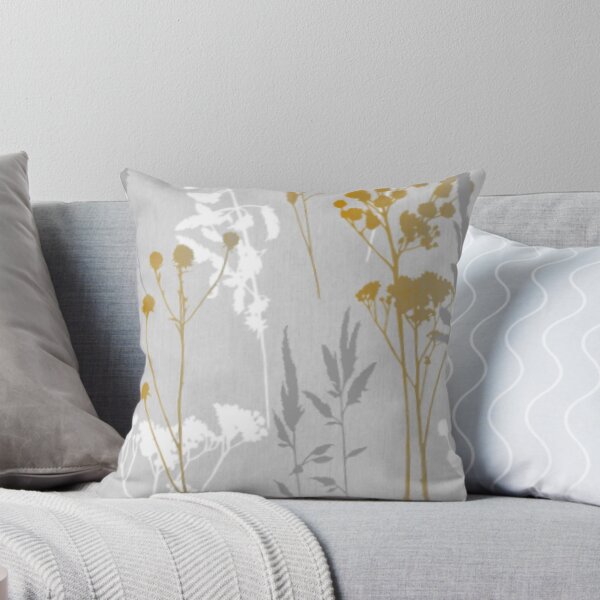 Aperçu de l'œuvre Silhouette florale grise et jaune créée et vendue par WearWolfDesigns.