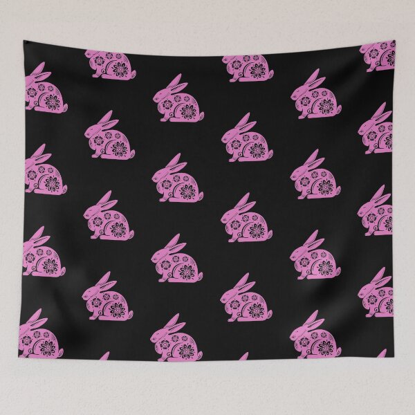 Item preview, Purple Bunny Rabbit Silhouette With Florals Designs designed and sold by EarthArtDesigns.