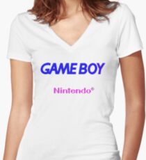 GAME BOY Women's Fitted V-Neck T-Shirt
