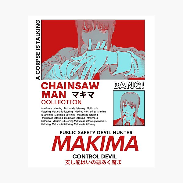 Makima Red - Hombre de motosierra Lámina fotográfica