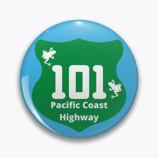 Item preview, Pacific Coast Highway 101 Sign Frogs West Coast Oregon Washington California Green designed and sold by DansDankDesigns.