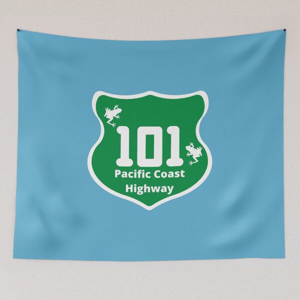 Item preview, Pacific Coast Highway 101 Sign Frogs West Coast Oregon Washington California Green designed and sold by DansDankDesigns.