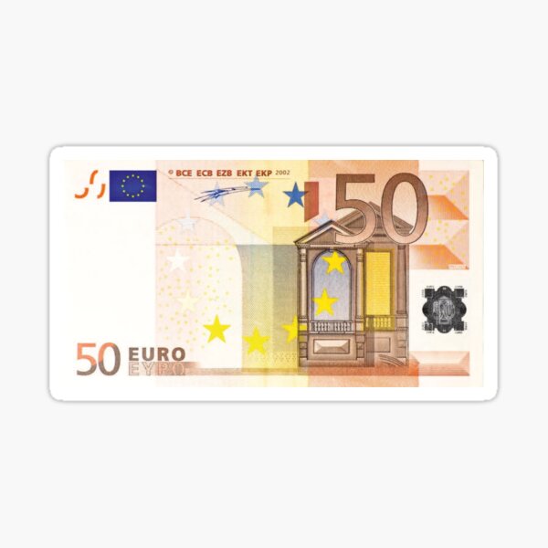 voering Isaac Sui 50 euros money bill banknote" Sticker for Sale by limitlezz | Redbubble