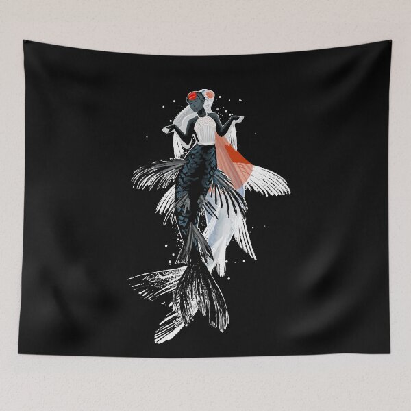 Item preview, Koi Mermaids on Black designed and sold by thistleandspade.