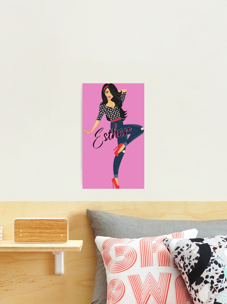 Thumbnail 2 of 3, Photographic Print, Esther Girl Sassy Purple designed and sold by DesignsbyEH.