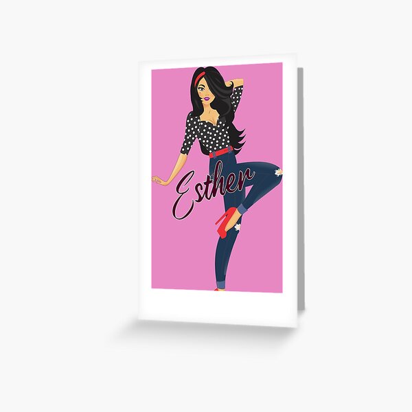 Esther Girl Sassy Purple Greeting Card