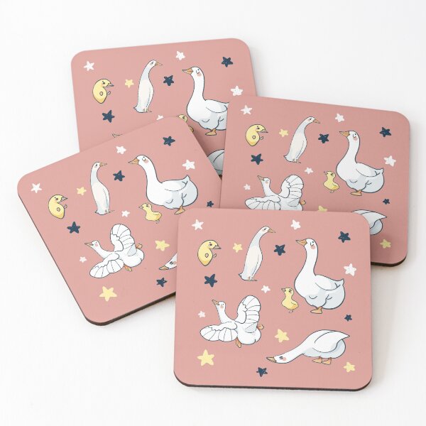Item preview, White Goose - Cute White and Pink Cartoon Bird Pattern designed and sold by TheRainbowRoom.