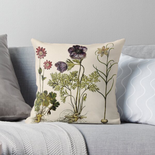 Botanica Nostalgia II plant botanical study Throw Pillow