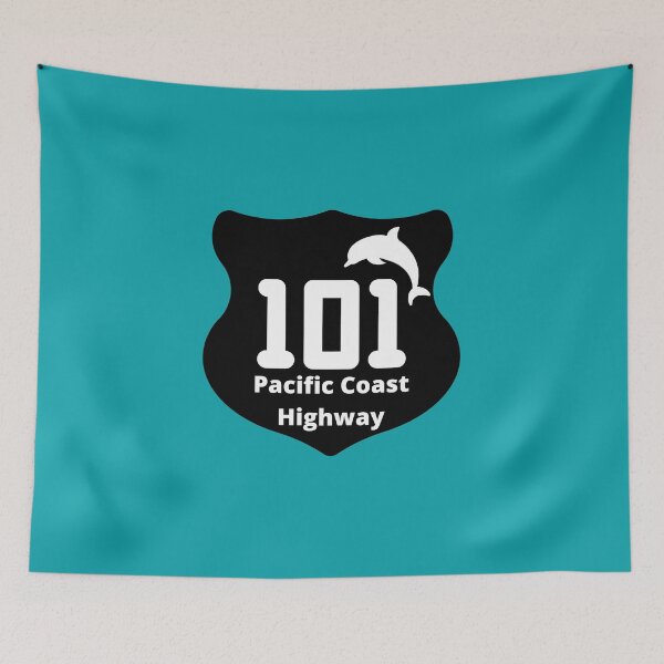 Item preview, Pacific Coast Highway 101 Sign Dolphin West Coast Oregon Washington California designed and sold by DansDankDesigns.
