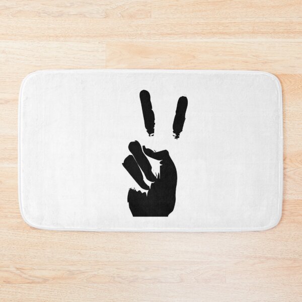 Item preview, Peace sign hand gesture black and white stencil art  designed and sold by MindChirp.