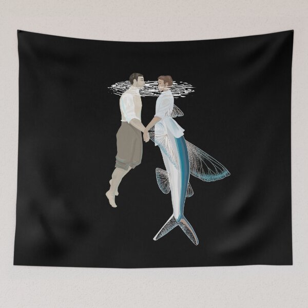 Item preview, Mermaid and Sailor on Black designed and sold by thistleandspade.