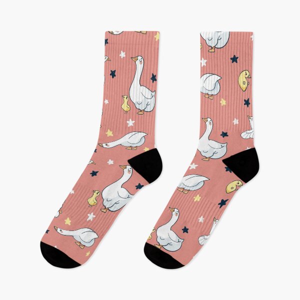 Item preview, White Goose - Cute White and Pink Cartoon Bird Pattern designed and sold by TheRainbowRoom.