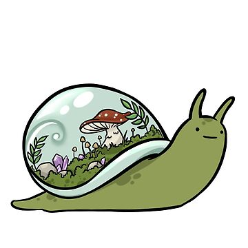 Artwork thumbnail, Mushroom Terrarium Snail by Jay Doodles
