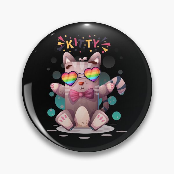Artikelvorschau, Kitty Cat Cartoon - Regenbogen Sonnenbrille entworfen und verkauft von glitchman2.